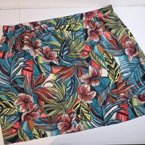 Loft Midi Skirt Size XL Tropical Floral Knee Length $50 MSRP NWT New